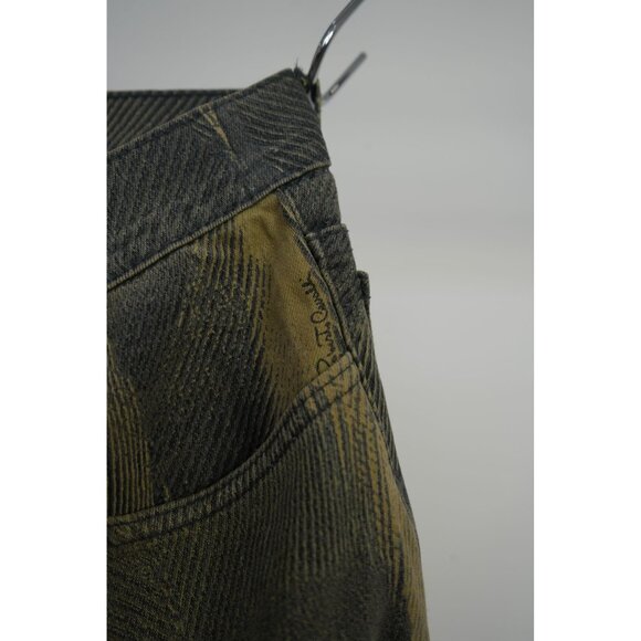 VTG Roberto Cavalli Textured Pattern Straight Leg Denim Jeans Gray W31 Men's - Picture 9 of 12